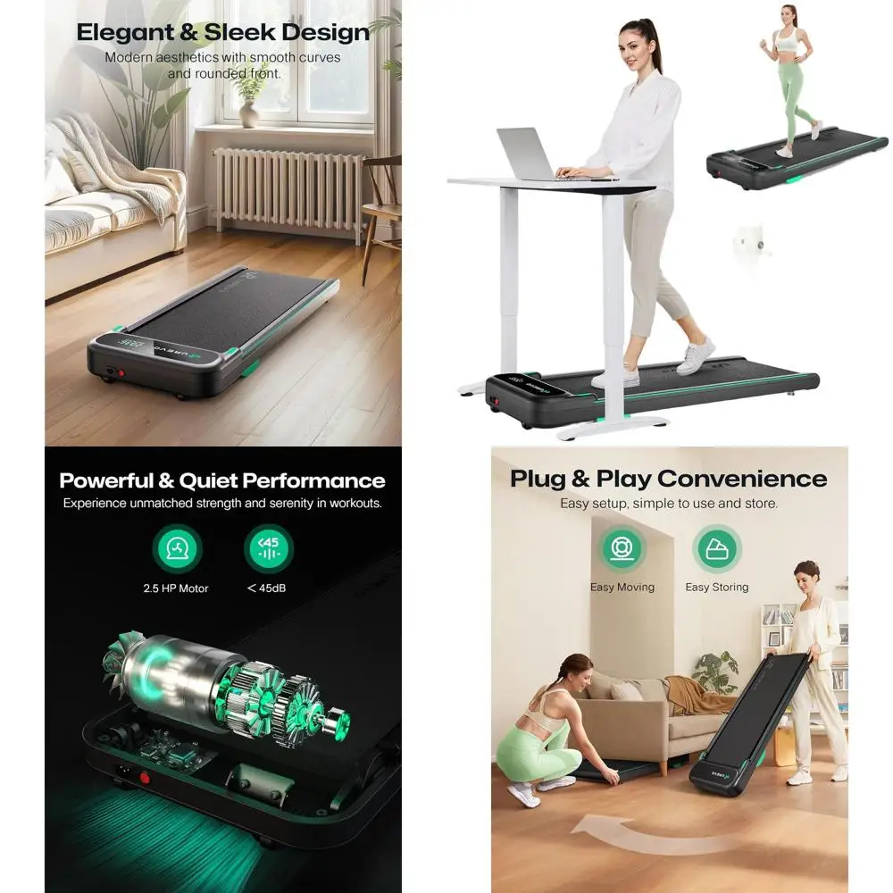 

Portable Desk Treadmill - Home Office Walking Pad with App Control & LED Display