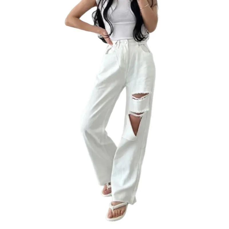 2025 New Korean Japan Spring Summer Stylish,High street trousers woman,high waist wide straight leg jeans,pants women