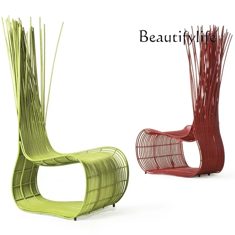 Outdoor Furniture Art Sofa Creative Hotel Rattan Chair Imitation Rattan Bamboo Cafe Table and Chair Courtyard