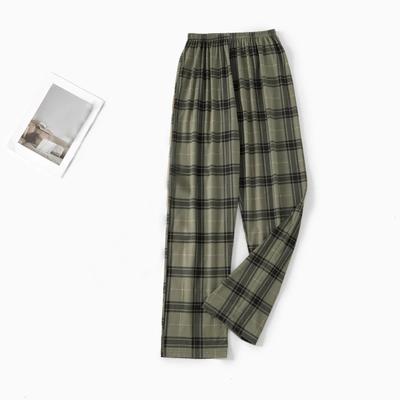

Loose and Soft Pajama Pants for Home Leisure, Skin-Friendly and Comfortable, Men's High-Quality, Unique Design, Autumn and Winter Plaid Loungewear Pants