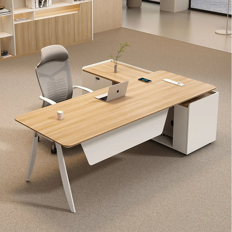 Wooden Study Office Desk Modern Computer Space Saving Luxury Design Safe Office Desk Aesthetic Mesa Ordenador Room Furniture