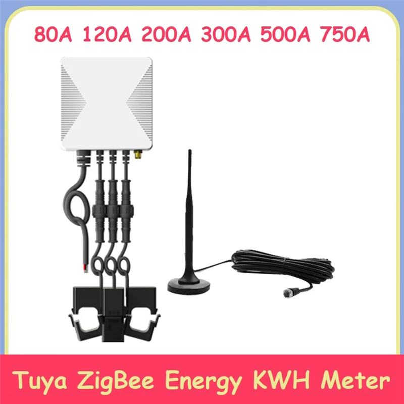 A04I 80A Tuya ZigBee 3 Phase Energy KWH Meter Power Clamp Current Transformer App Monitor