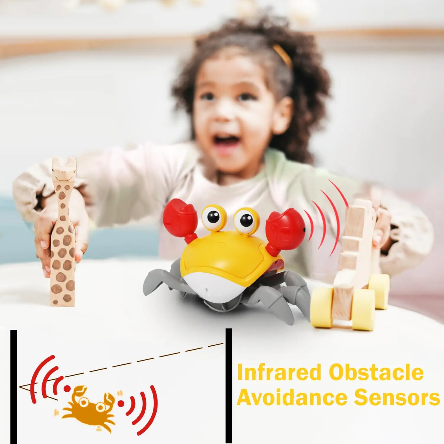 Juguete para gatear de pulpo y cangrejo de Escape por inducción para niños pequeños, mascota Musical electrónica para evitar obstáculos, juguetes interactivos para fiestas divertidas para bebés