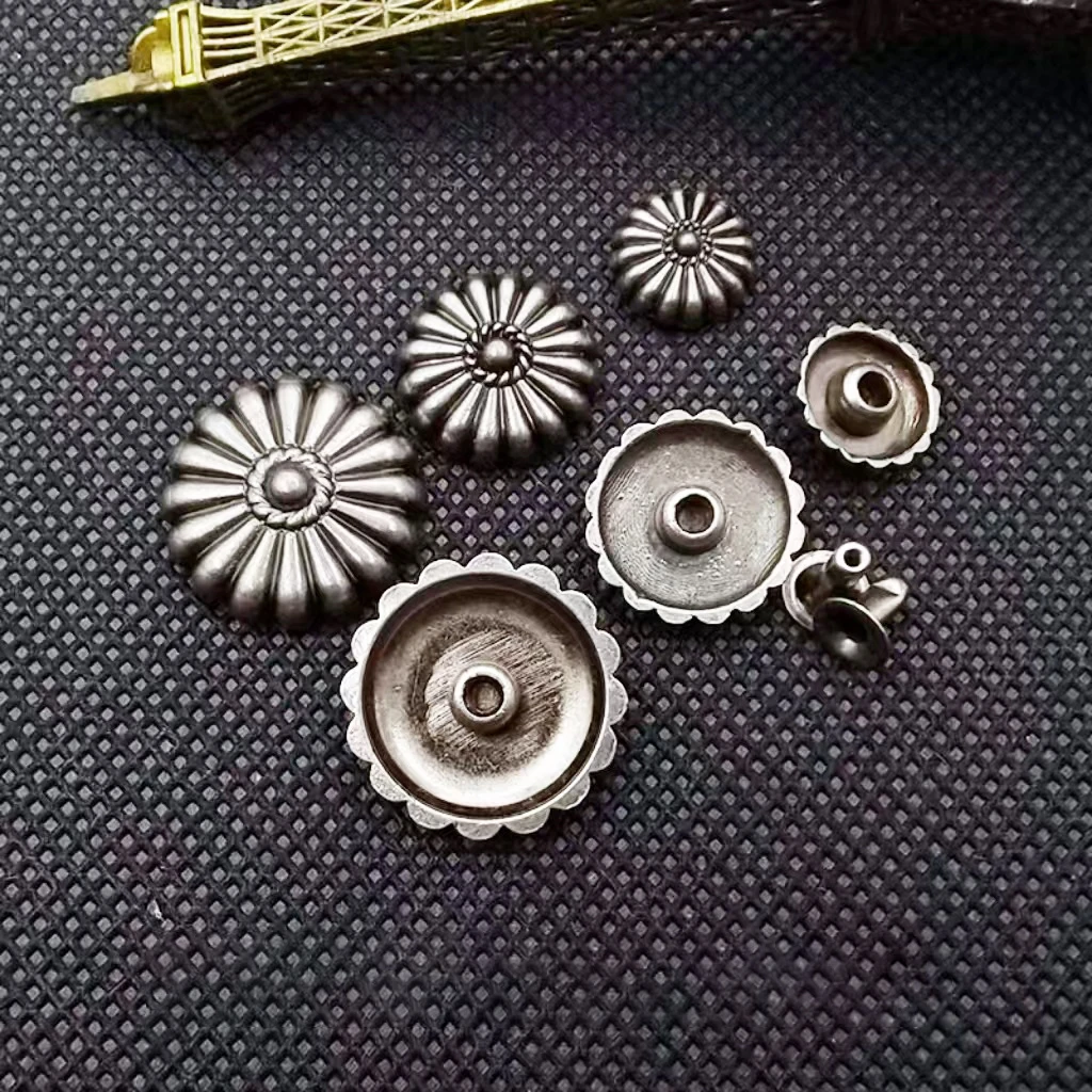 

20Pcs 11mm 15mm 19mm Antique Sliver Floral Leathercraft Leather Belt Bracelet Jewelry Concho Rivet Stud Button Decoration