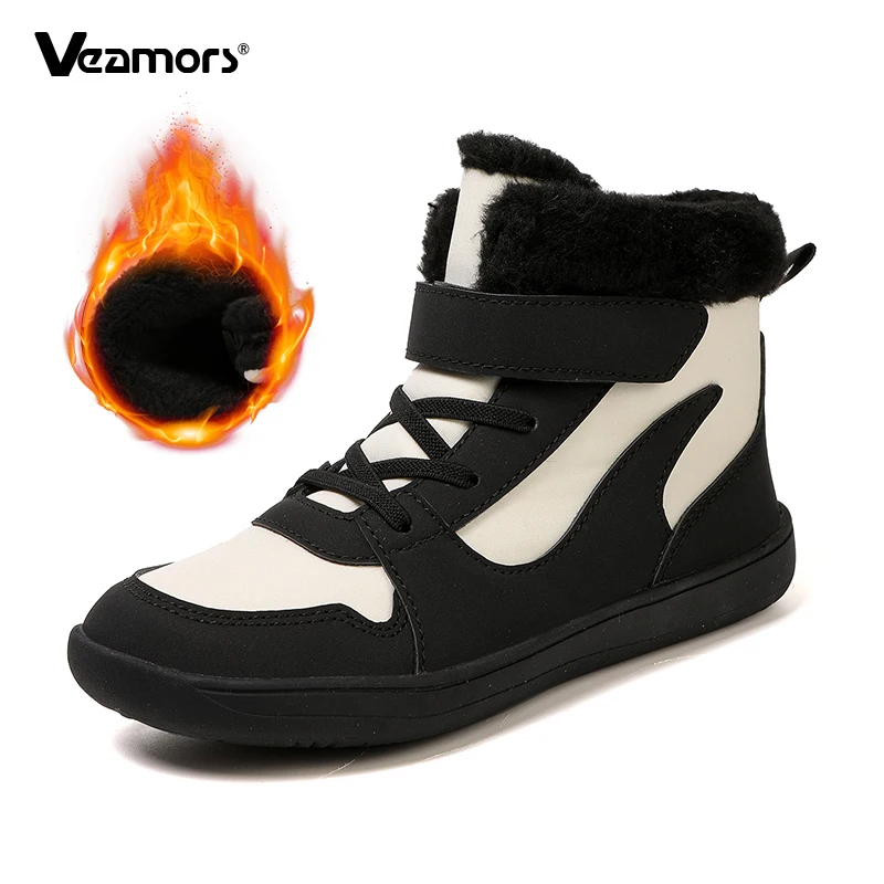 

Детские зимние плюшевые сапоги VEAMORS, зимние кроссовки для походов, теплая хлопковая обувь, детские зимние уличные прогулочные ботинки, ботильоны