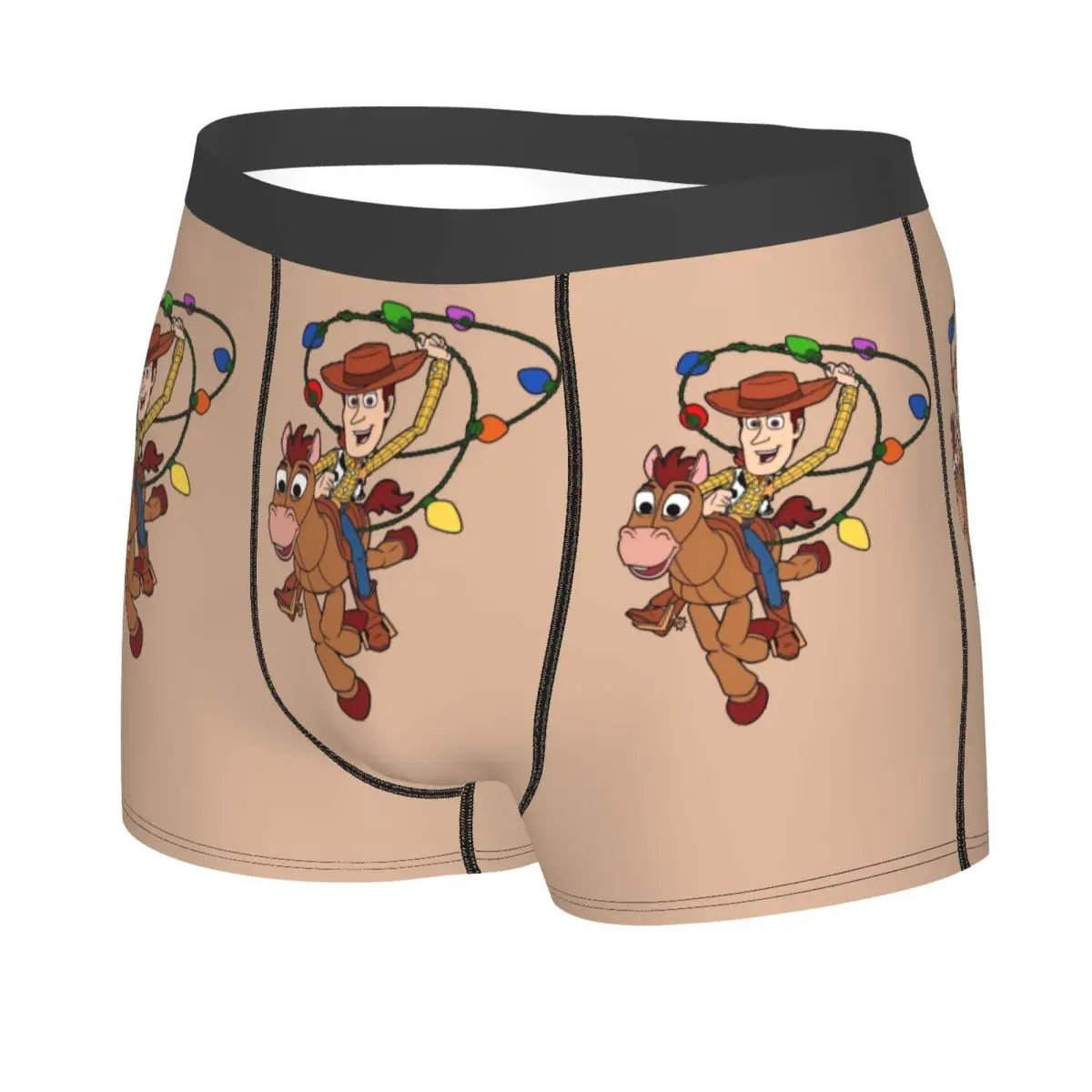 Customized Male Funny Toy Story Vintage Sheriff Woody Underwear Cartoon Cute Boxer Briefs Soft Shorts Panties Underpants