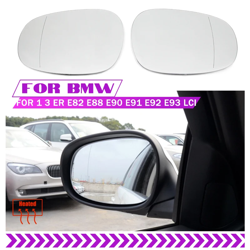 

Left&Right Side White Heated Wing Mirror Glass Wide Angle Rearview Mirror For BMW 1 Series E82 E88 3 Series E90 E91 E92 E93