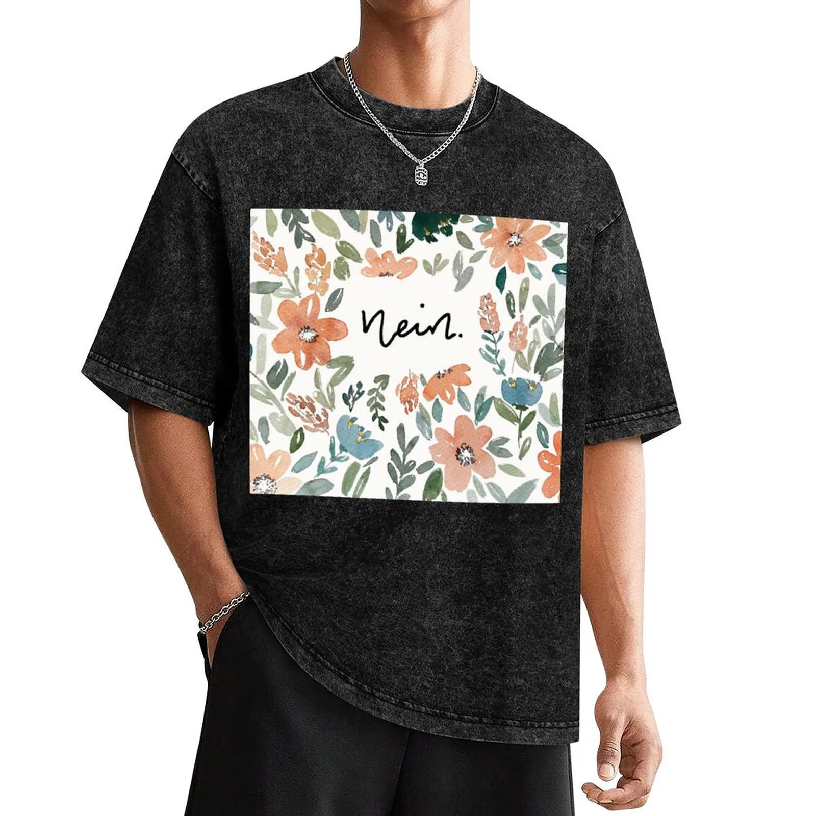 

Loose florals with lettering: No. T-Shirt plus sizes vintage graphic tee mens champion t shirts