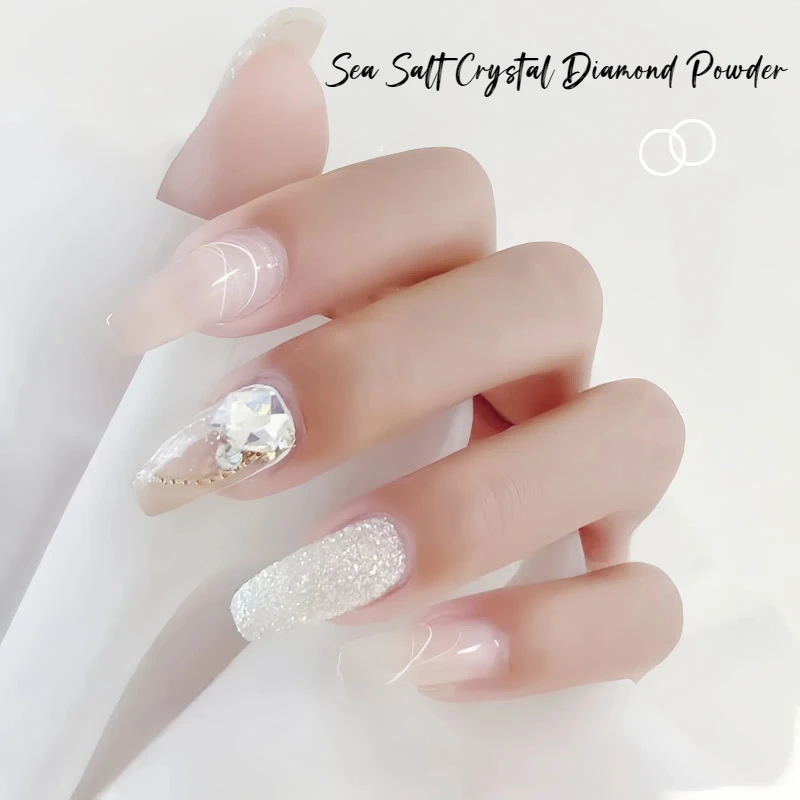 12 색 오로라 바다 소금 크리스탈 다이아몬드 파우더 꿈꾸는 무지개 네일 아트 반짝이 매혹적인 매니큐어 장식 DIY 용품