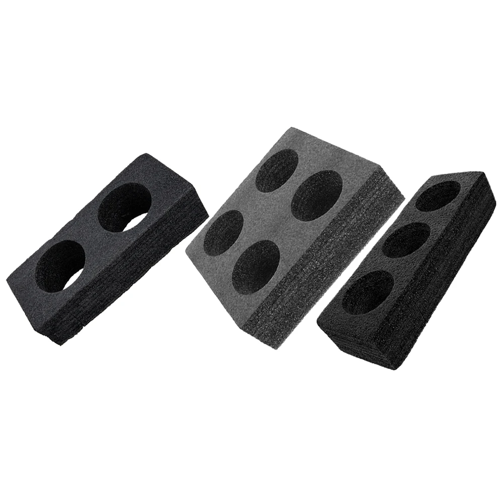 

3 pcs Cup Holder Tray Black 2+3+4 Holes Lightweight Coffee Milk Tea Drinks Carrier Foam Cup Practical Household Camping Picnic