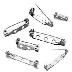 20pcs Stainless Steel Brooch Safety Pins Backs Clasp Locking for DIY Brooch Name Badge Insignia Tags Craft Jewelry Making Supply