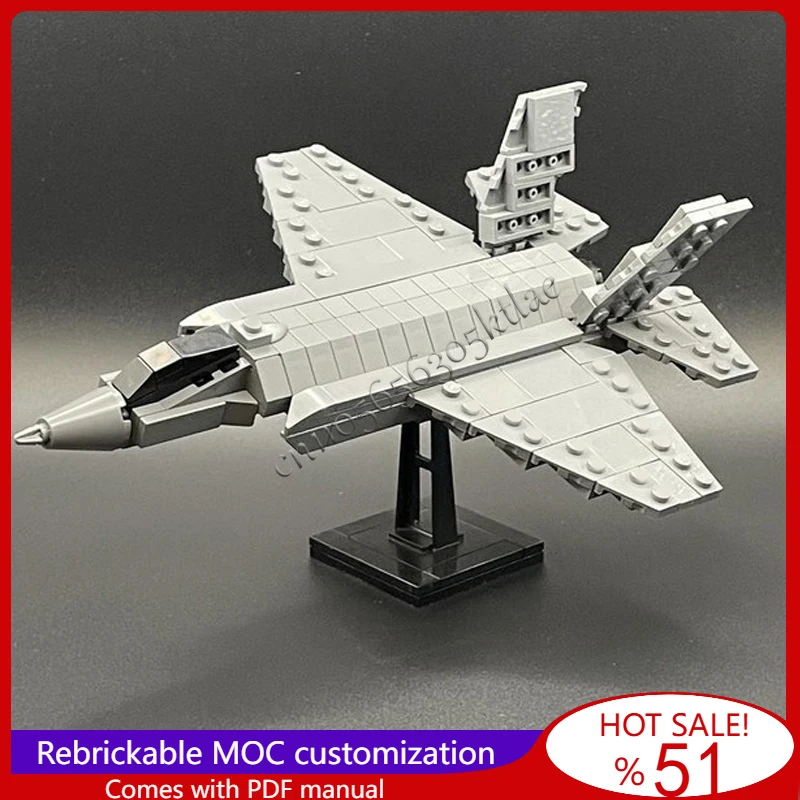 

234 Parts 1:72 Scale F 35C Fighter Jet Model MOC Building Blocks Bricks Creative Assembly Toys Children Popular Christmas Gifts