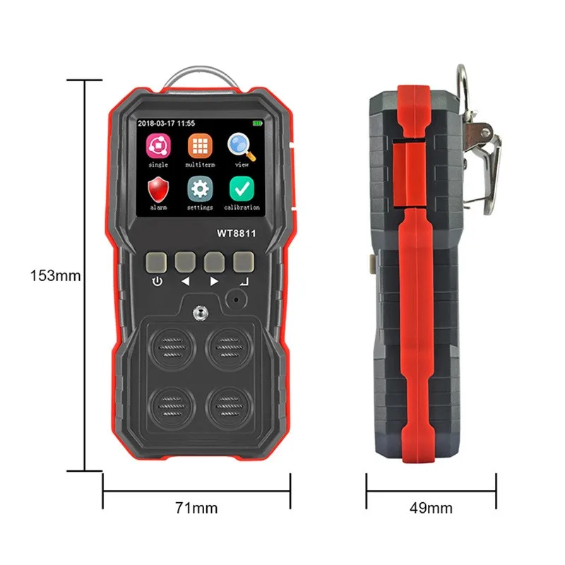 WT8811 Compound For Combustible gas Oxygen O2 Hydrogen sulfide H2S Carbon monoxide CO Detection Gas Monitors