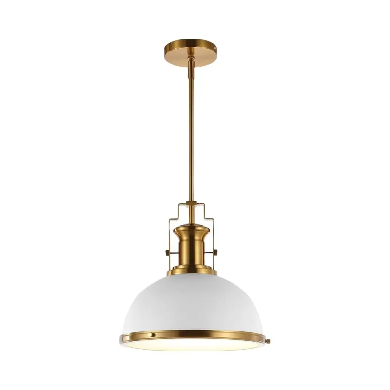 Modern Industrial Iron Diode Pendant with Classic Brass Gold/White Easy-to-Mount E26 Bedroom Base
