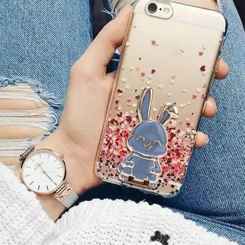 Support de téléphone lapin pliable, lapin mignon