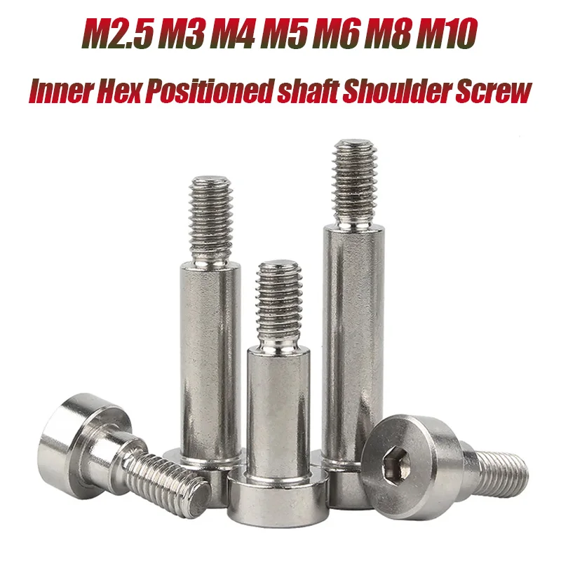 M2 M2.5 M3 M4 M5 M6 M8 M10 304 A2 Stainless Steel Hex Hexagon Socket Cap Head Shouler Screw Bolt Bearing Shoulder Screw 2-10pcs