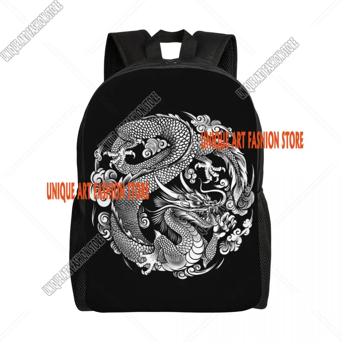 

Chinese Dragon Asian Style Backpack for Women Men Waterproof School College Tradition Mythology Tattoo Art Bag Printing Bookbags