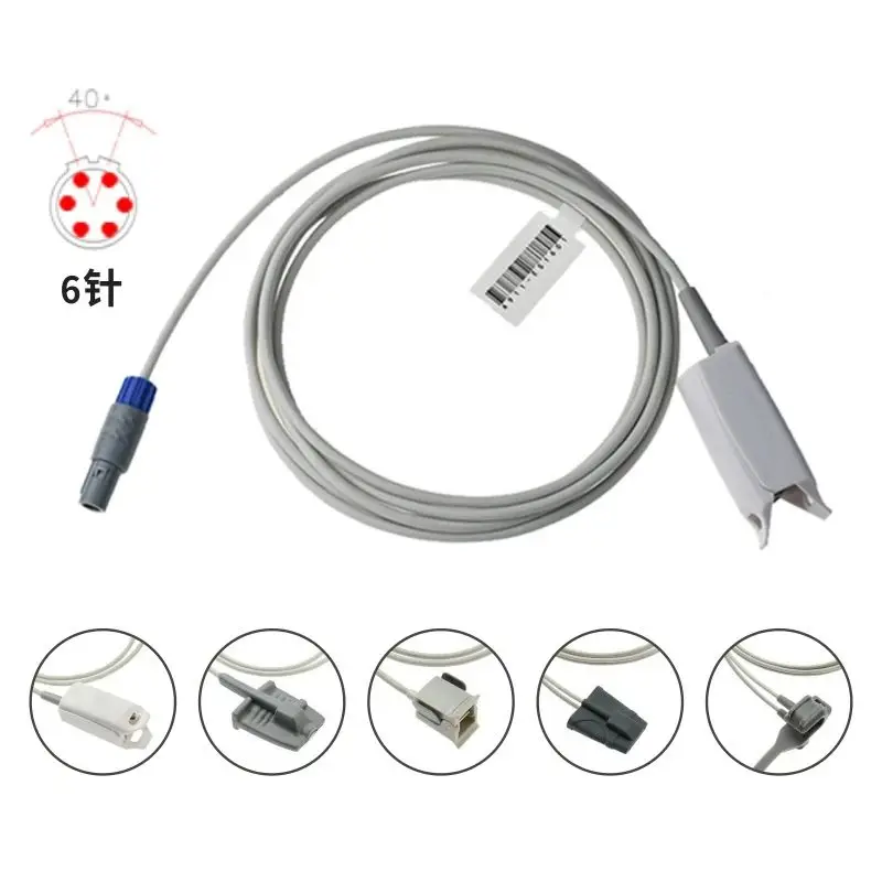 v-lock No.0105 Oxygen Saturation SPO2 Sensor for PM China HUATENG 6pin Double Cutt Patient Monitor