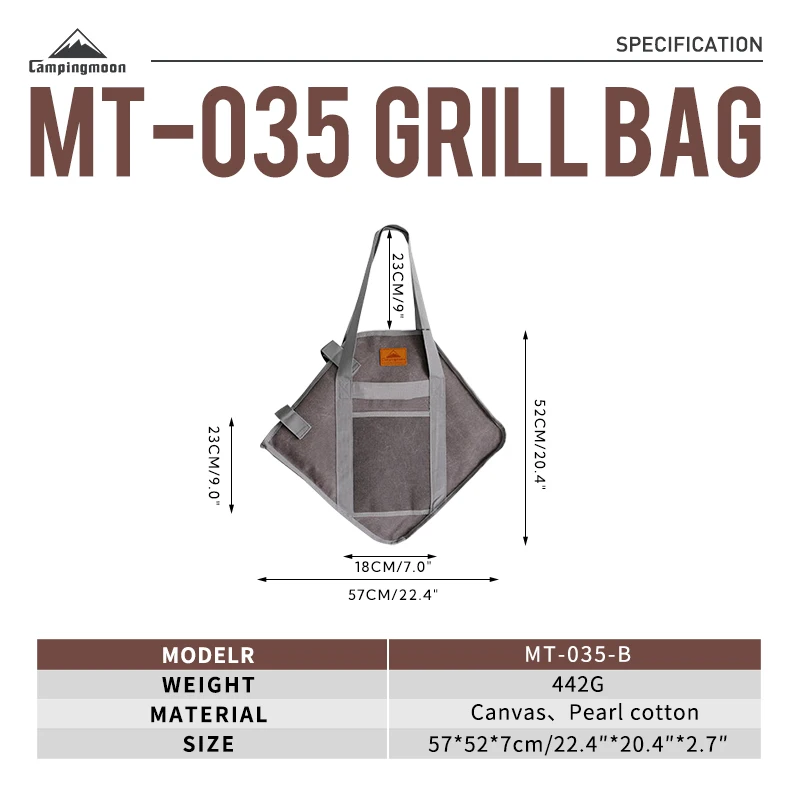 

Сумка-переноска CAMPINGMOON MT-055-B из водонепроницаемой ткани для хранения уличного снаряжения и принадлежностей для барбекю – лучшая сумка для переноски