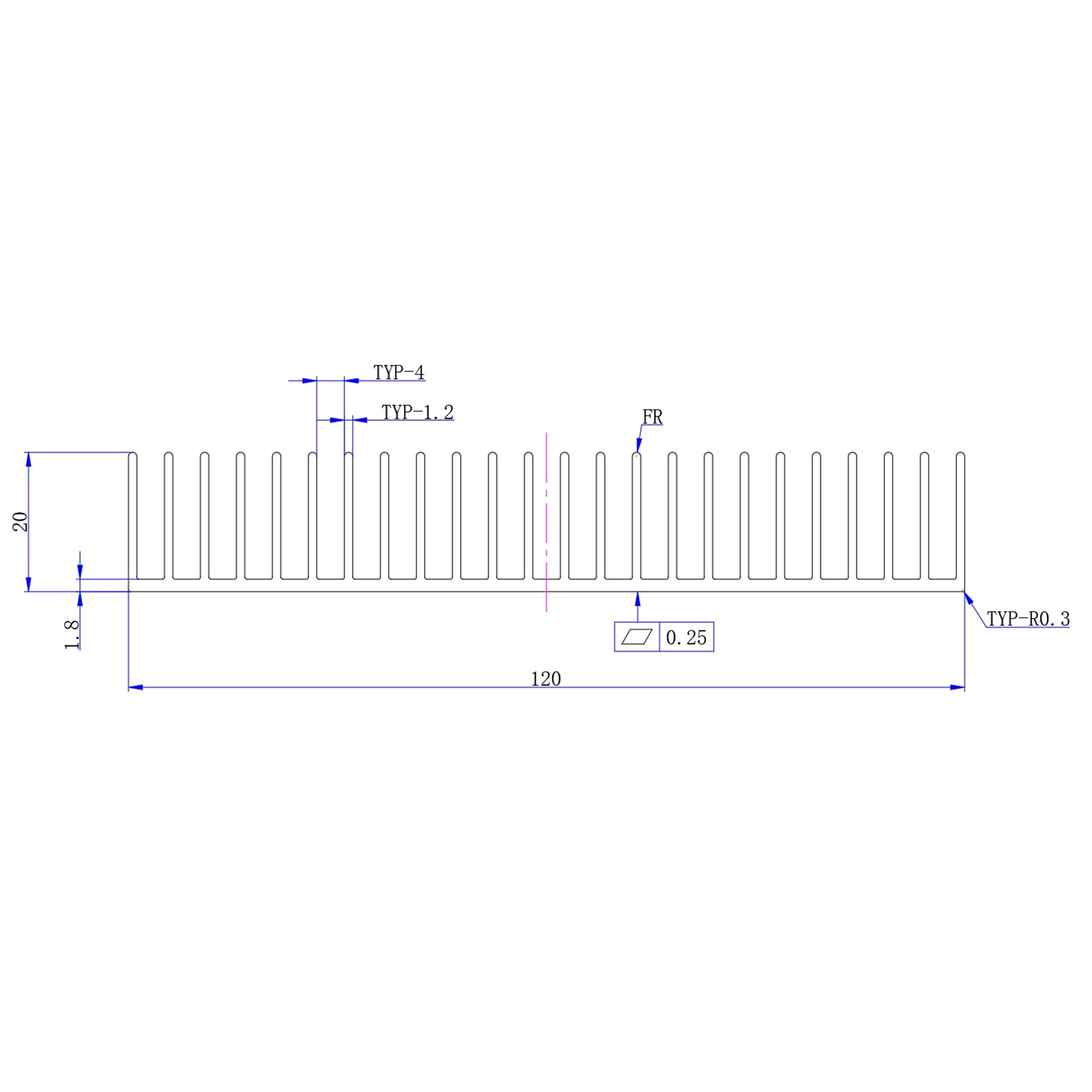 120 mm Heizpaneel Kühlkörper Aluminium Kühlkörper CPU Leistungsverstärker Kühler A