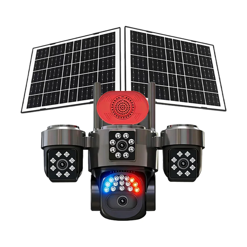 6MP Hi-Easy APP Solar Power Triple Lens  AOV  4G Camera Full Color AI Humanoid Detection Home Security CCTV Baby  Monitor