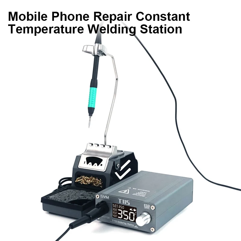 Stacja lutownicza GVM T115 o stałej temperaturze automatyczne uśpienie szybkie nagrzewanie 45W mobilna stacja do spawania naprawa telefonu