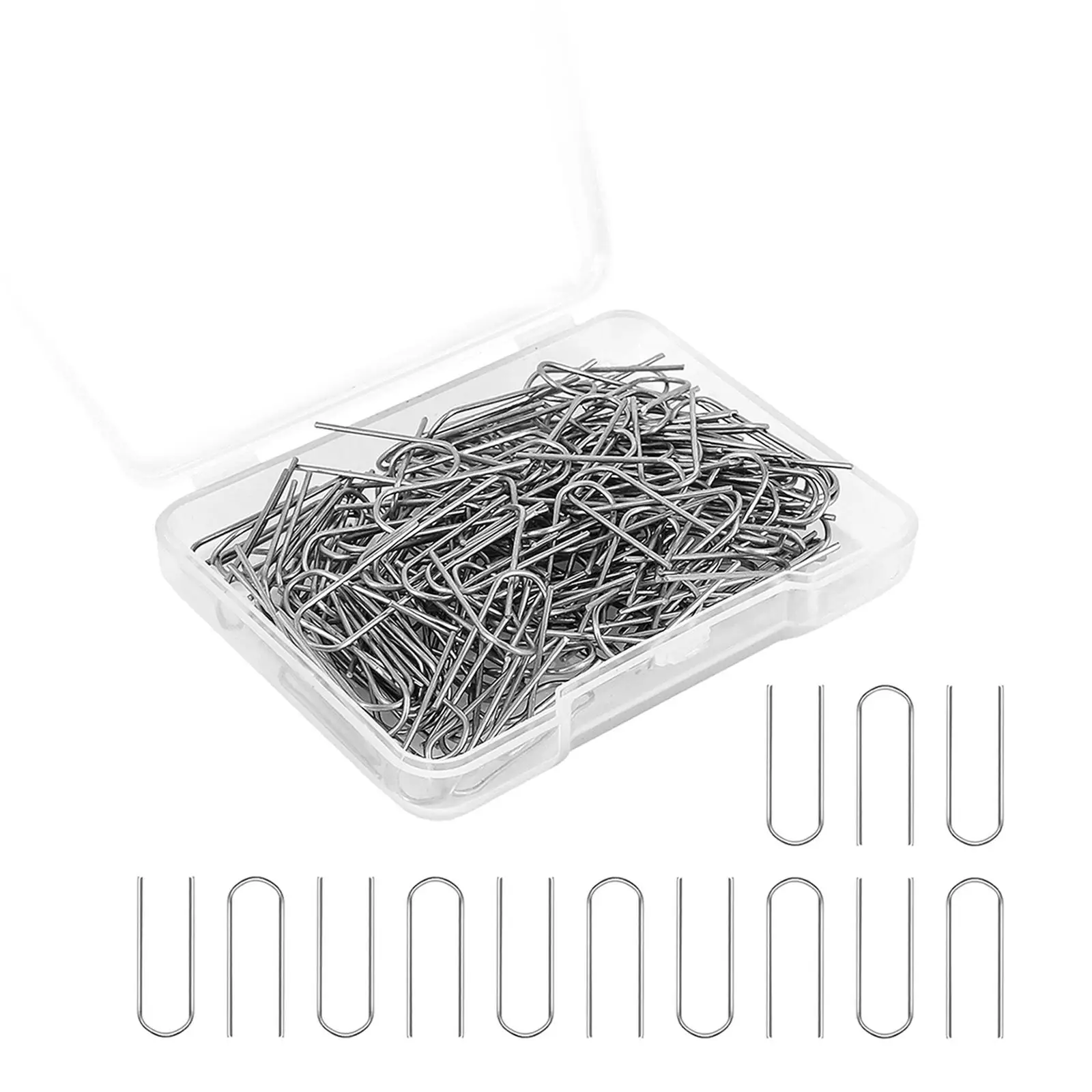 Heat Resistant Nichrome Wire U Shaped Pins for Glass Pendant Ceramic Ornaments Clay Jewelry Earrings Hanging Hooks with Plastic