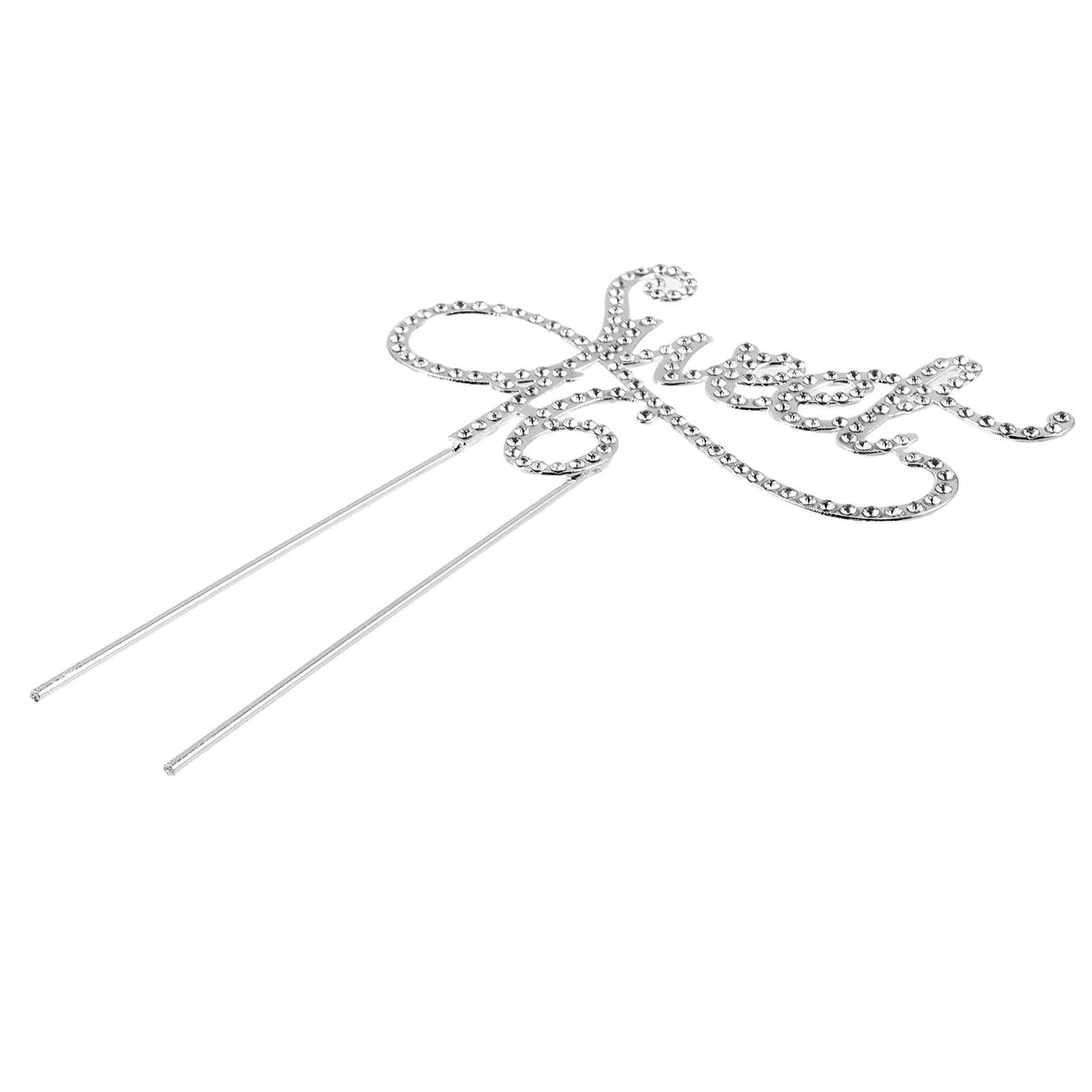 

Cake Topper 16th Birthday Anniversary Crystal Rhinestones Alloy Durable Decorative Party Decoration Supplies Silver