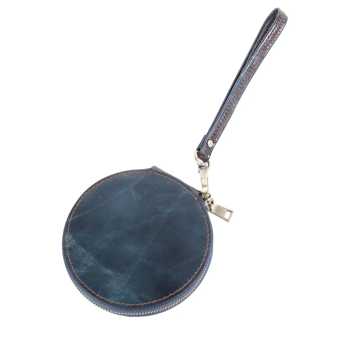 

Мини-кошелек темно-синего цвета, винтажная сумочка, маленькая сумка с карманом на молнии, прочная текстурированная практичная сумка для мелочи