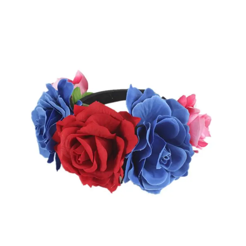 Big Rose Headdress Simulation Flower Carnival Headband Festival Party Dressing Hair Accessories Decorative Hairband 2024 New