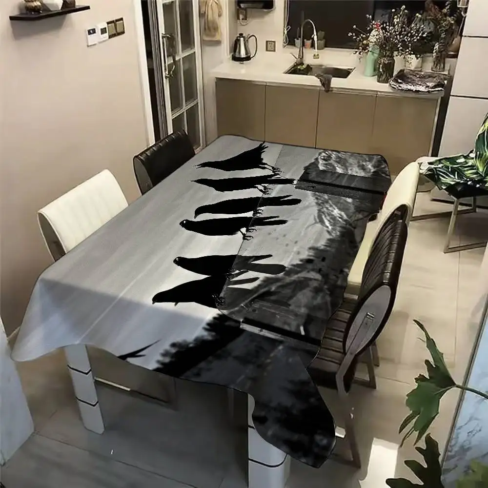 Mantel de cuervos de árbol de montaña blanco y negro, telón de fondo para fotografía, equipo de estudio, accesorios de decoración del hogar