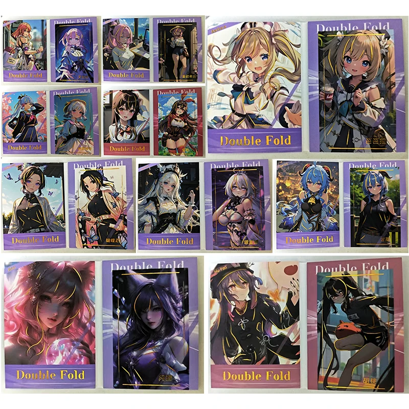 Anime Goddess Story Bi-Fold Card Kochou Shinobu Elysia Yae Miko Ganyu Kamisato Ayaka Collection Card Christmas Birthday Gift Toy