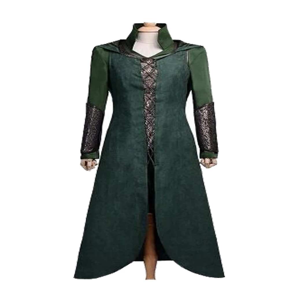 

Film Tauriel Cosplay Costumes for Women Men Adult Green Combat Suits Outfit Turtleneck Dress Vest Halloween Carnival Clothes