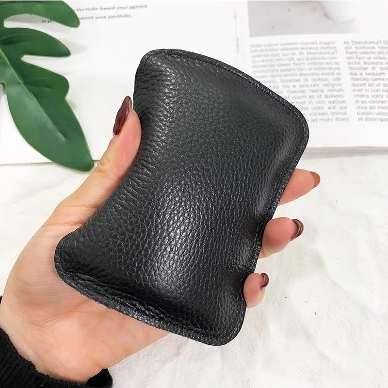 Dompet koin inisial kustom kulit asli tas penyimpanan Earphone Mini mewah modis dompet tempat kartu kantung serbaguna kasual