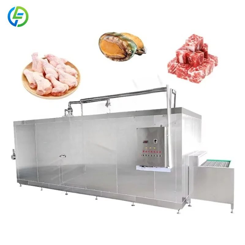Factory Price Chocolate Flash Cryogenic Freezer Tunnel Fries Water Cooled Iqf Tunnel Freezer for Pineapple Customized