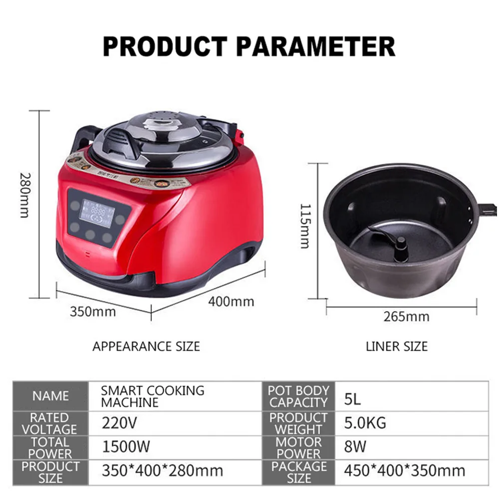 Automatische kookrobot Huishoudelijke elektrische multicooker Elektrische koekenpan Koekenpan Kookpot Multi-cooker