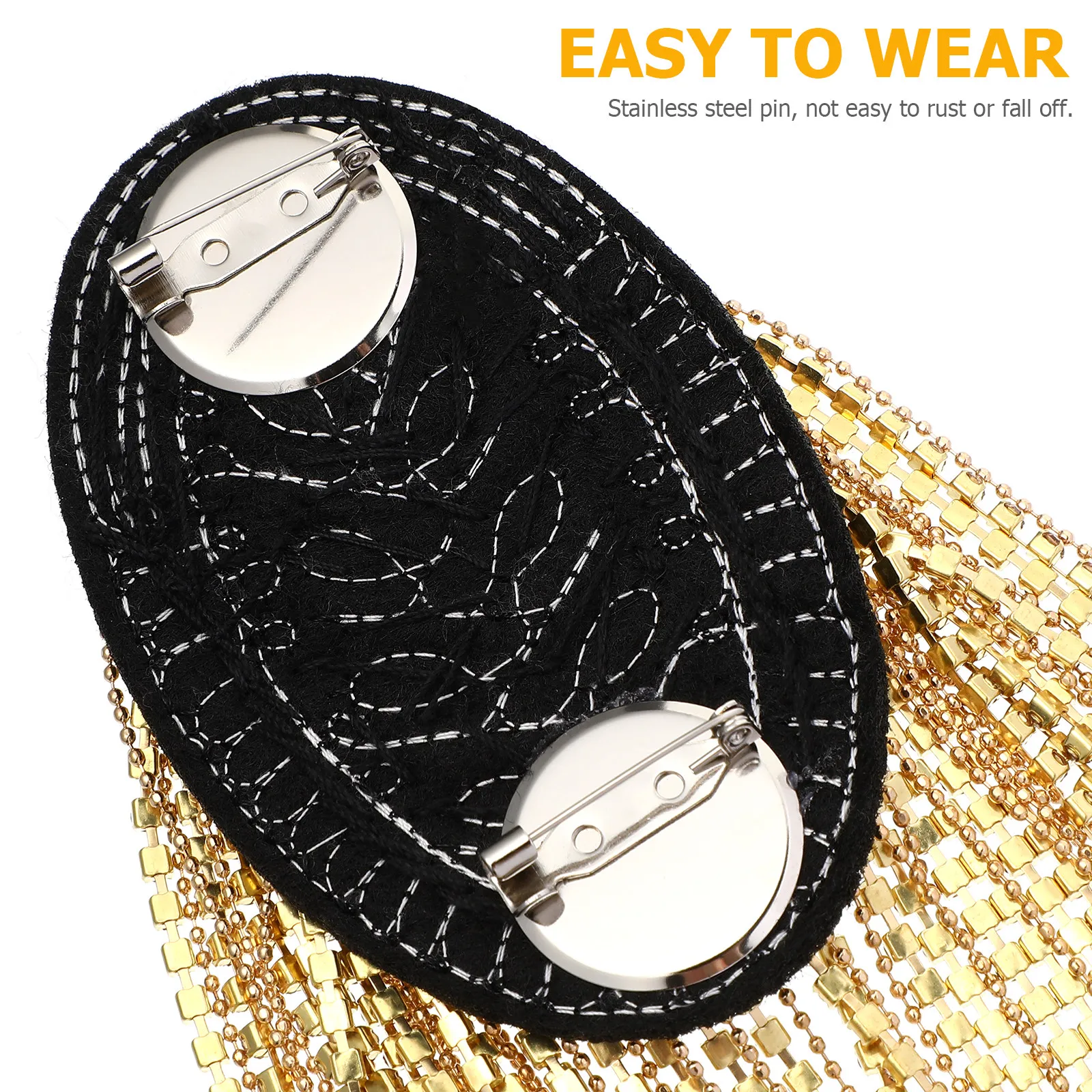 1 Pair Gold Tassel Epaulet Rhinestone Shoulder Board Costume Shoulder Badge Decor Shoulder Mark Fringe Epaulet for Suit