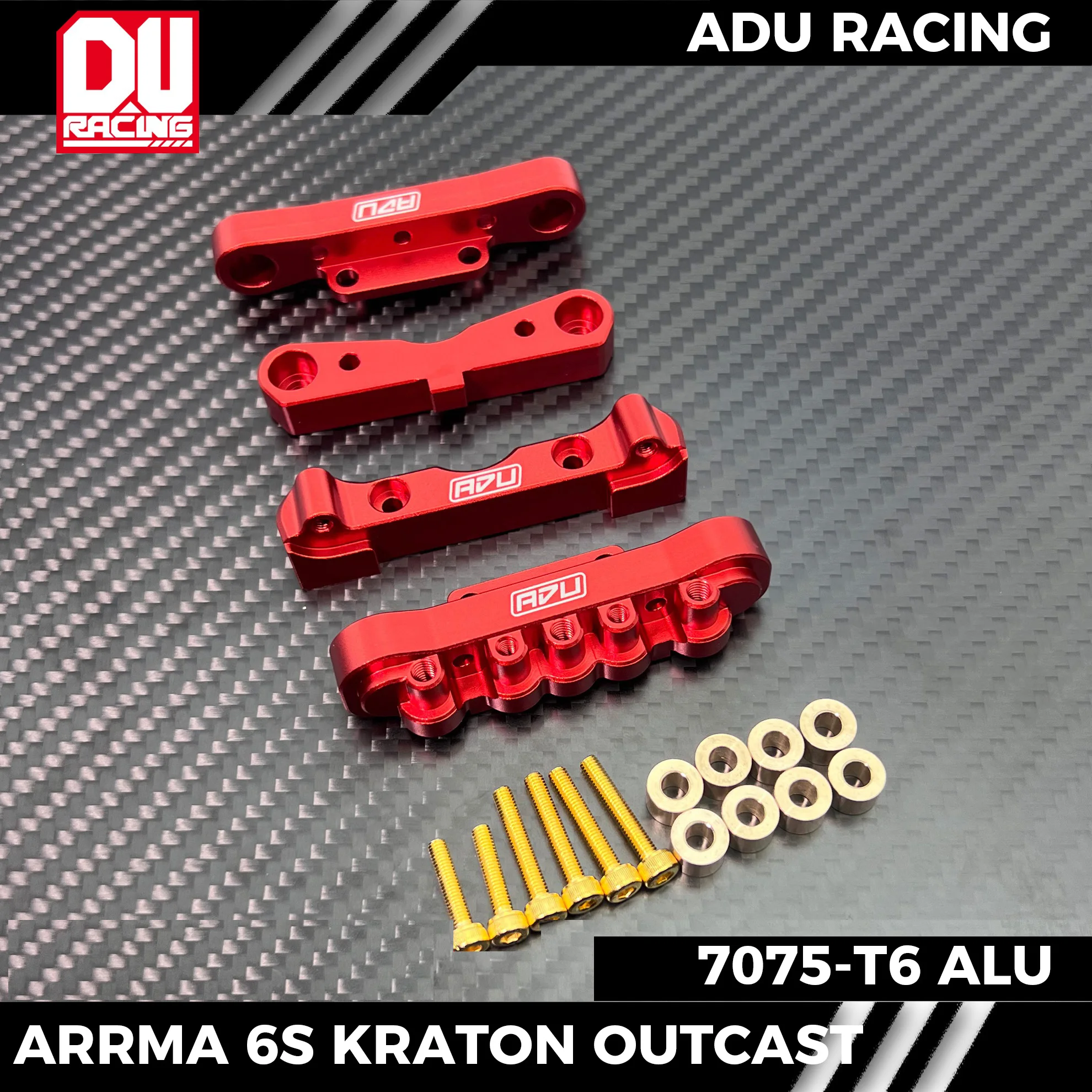 ADU RACING 7075-T6 ALU ARM SUSPENSION MOUNT FOR ARRMA 6S MOJAVE KRATON OUTCAST RTR AND EXB V6