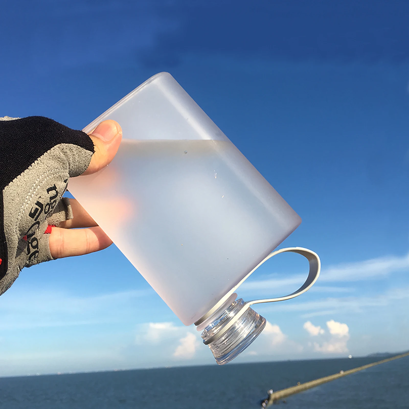

Portable Sports Kettle Water Bottle Plastic Material Fitness Use Leakproof Outdoor Travel Storage Pocket Environment Friendly