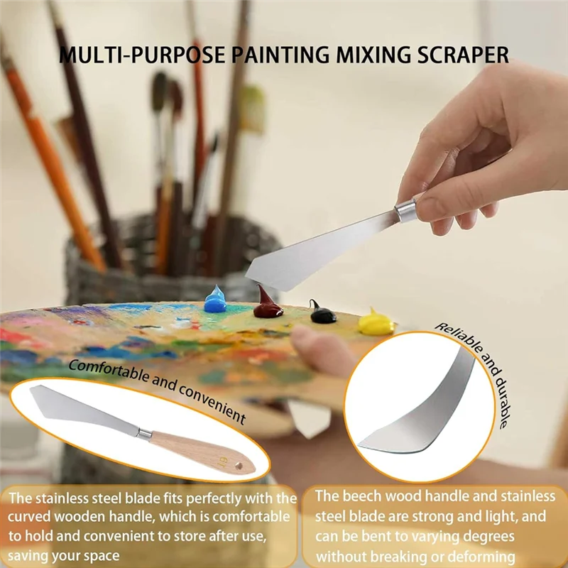 مجموعة فرش طلاء EDT مكونة من 33 قطعة من فرش المقابض الخشبية وشعيرات النايلون مع تغليف صندوق الهدايا، للزيت والرسم بالألوان المائية