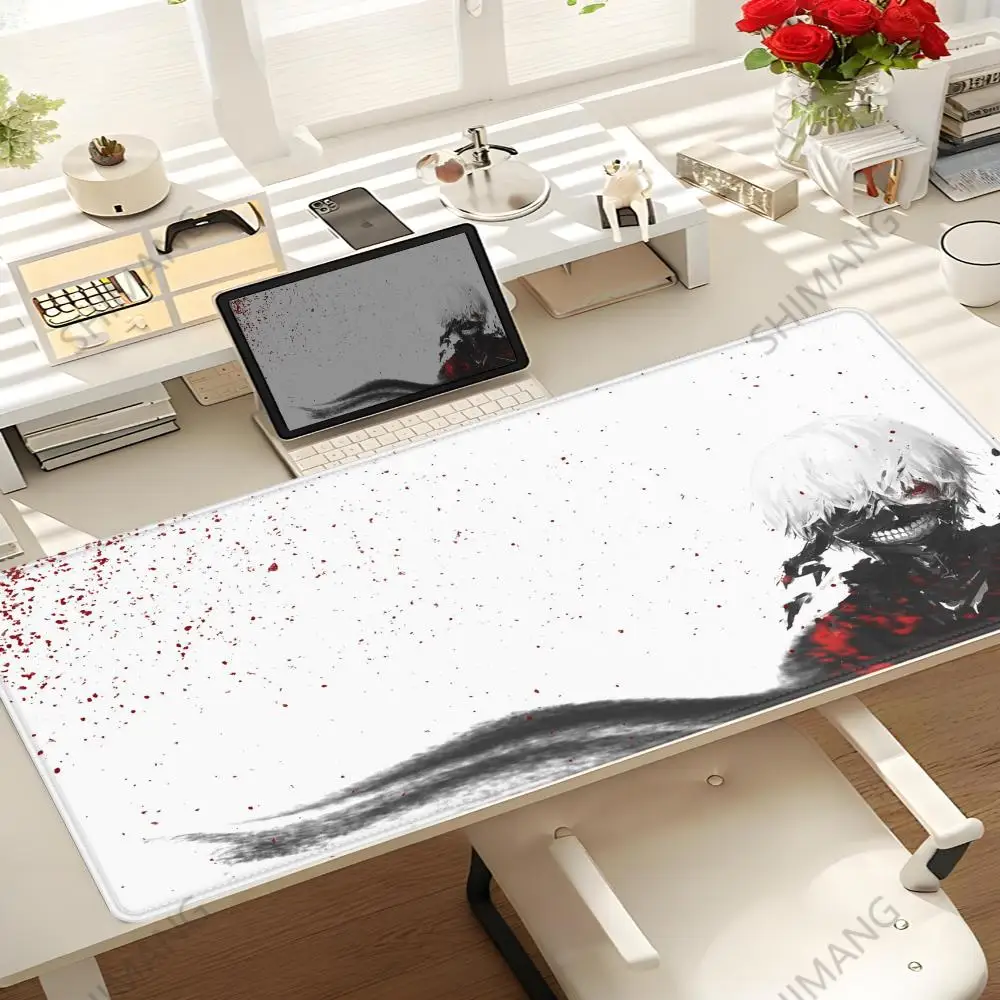 

Japan Anime Tokyo Ghoul Mouse Pad Black and White Kaneki Ken Desk Mat Gaming Accessories Laptop Pads Gamer Extended Table Carpet