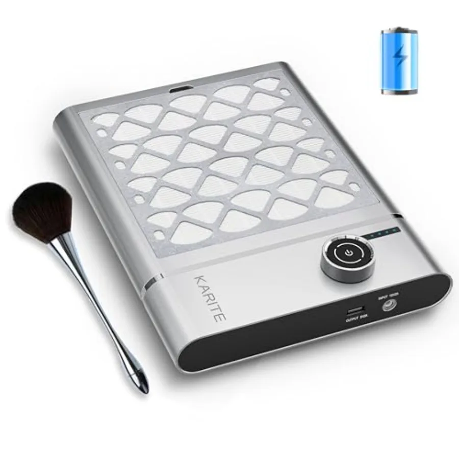 

Беспроводной пылесборник для маникюра с фильтром, 30 бумажных фильтров, 5000 об/мин, высокая мощность всасывания, 6000 мАч, перезаряжаемый, черный, эффективная очистка для ногтей