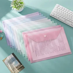 10 peças saco de arquivo colorido morandi plástico 16c a4 pasta de armazenamento de papel portfólio transparente fichários escolares e de escritório