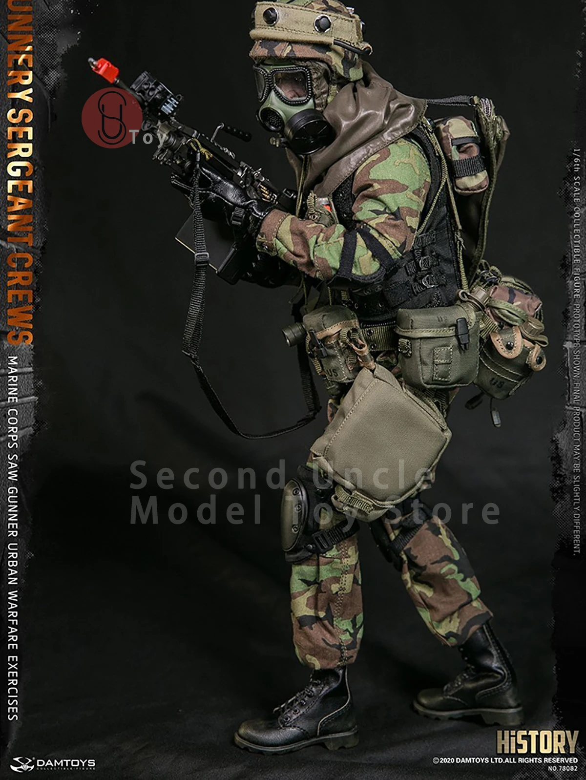 DAMTOYS DAM78082 1/6 US Marine Corps Urban Warfare Exercise Machine Gunner Cruise Male Soldier Action Figure Model Toys