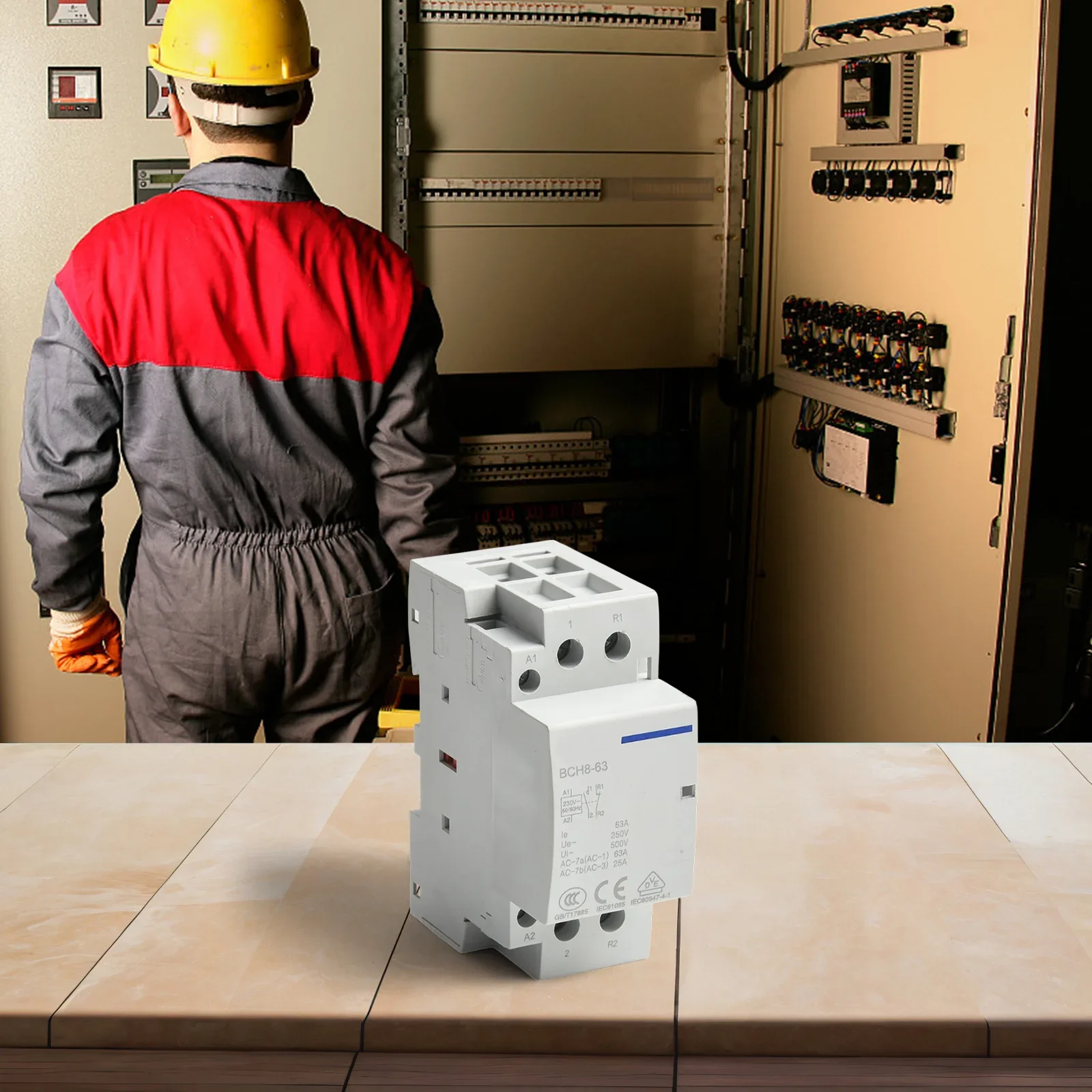 Automatic Household Contactor 230V 2P 63A 1NO1NC Rail Mounted Modular Device for Electrical Circuit Automation