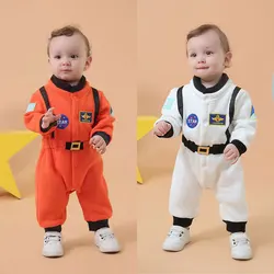 Astronaut Costume for Baby Boys Space Suit Romper Jumpsuit Toddler Infant Winter Outfit Orange White 6-12M 12-24M 2-3T 3-4T