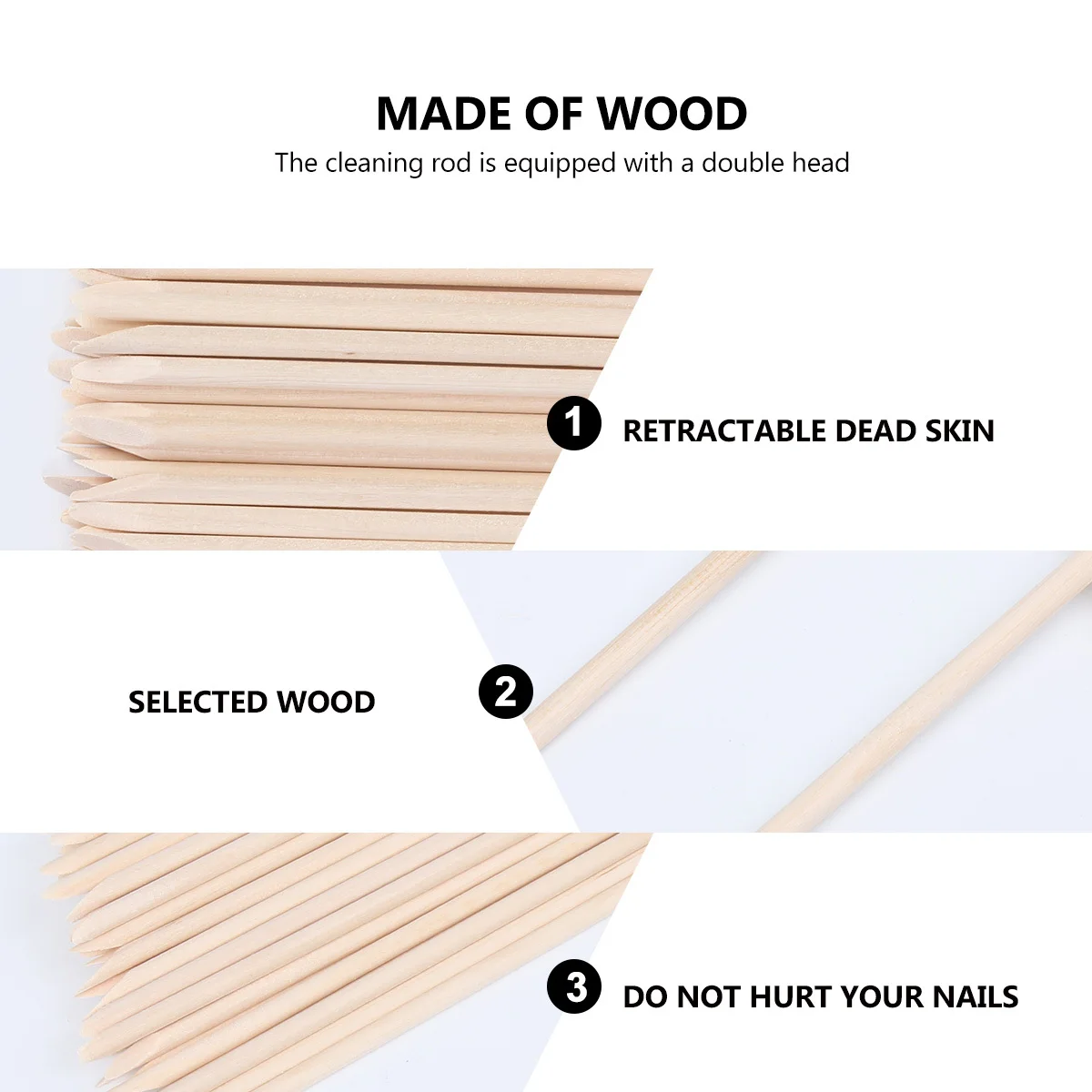 50 szt. Popychaczy do skórek paznokci, patyczki z drewna pomarańczowego do usuwania martwego naskórka, narzędzie do manicure i pedicure, polerki do paznokci.