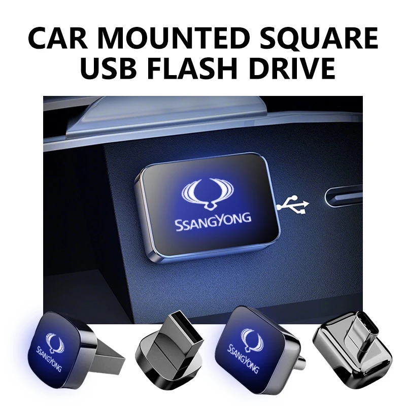 Metal Flash Drive Mini Short Car USB Disk 64GB 32GB 16GB For SsangYong Actyon Korando Rexton Kyron Rodius Tivoli