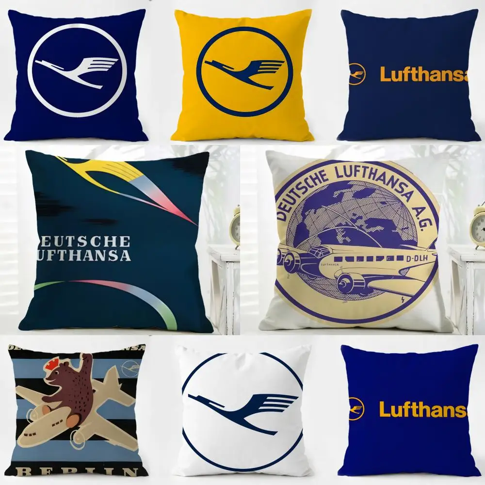 D-Deutsche L-Lufthansa AG Cushion Cover Iceland Washable Linen Soft  for Daily Sofa Bed Home Room Decor