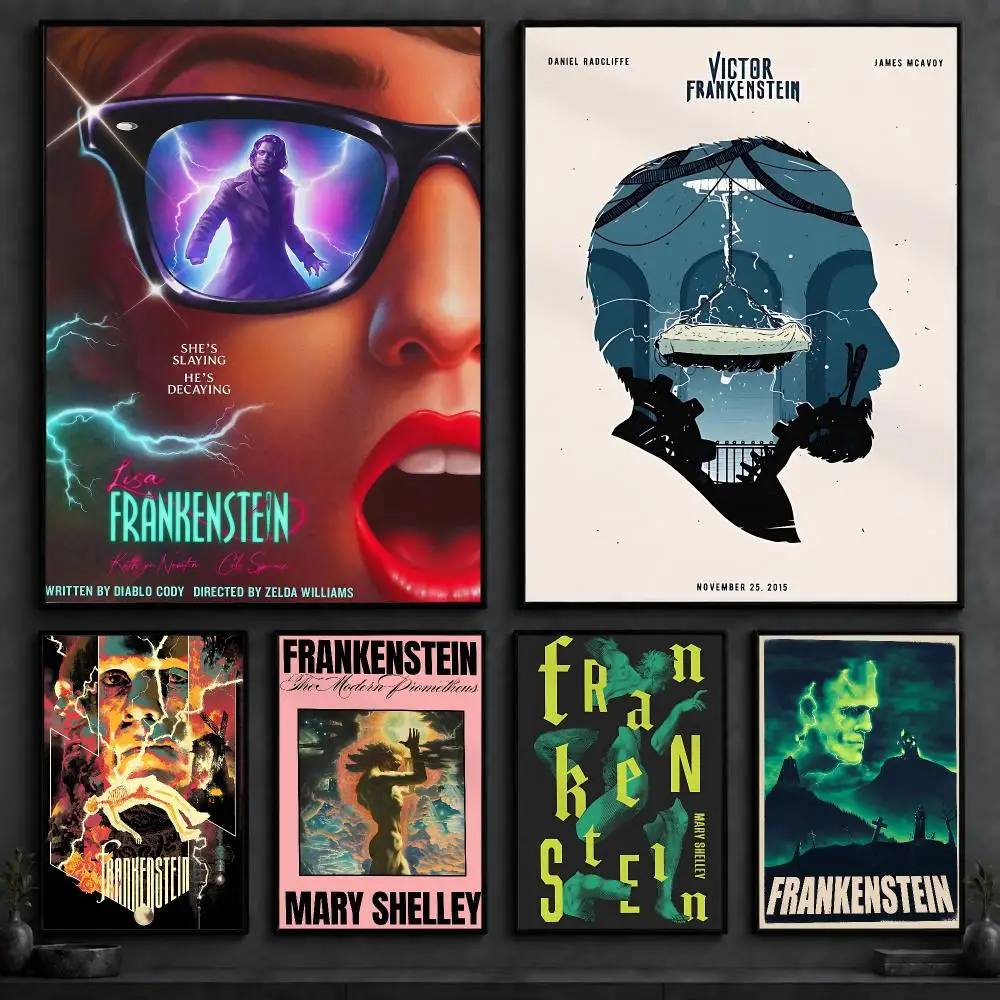 Movie F-FrankensteinS Poster Art  Self-Adhesive No Glue Residue Wall Decor for Bedroom Living Room